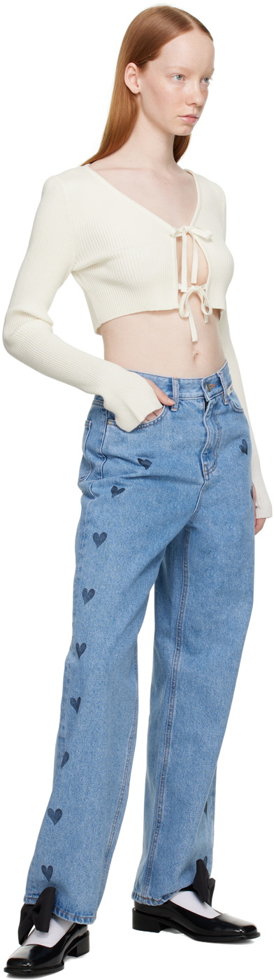 KIMHĒKIM White Cropped Cardigan