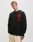 Ami Paris Ami De Coeur Crewneck Sweater Black - Mens - Pullovers