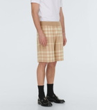 Burberry - Burberry Check wool and silk biker shorts
