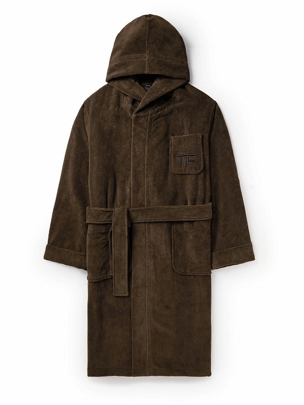 Photo: TOM FORD - Cotton-Terry Hooded Robe - Brown