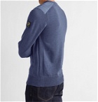 BELSTAFF - Kerrigan Slim-Fit Quilted Shell-Trimmed Merino Wool Sweater - Blue