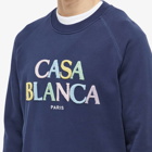 Casablanca Men's Stacked Logo Crew Sweat in Navy