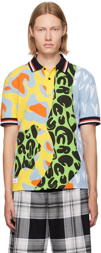 Photo: Charles Jeffrey Loverboy Multicolor Fred Perry Edition Animal Patchwork Polo