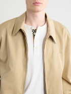 Burberry - Logo-Embroidered Ribbed Cotton-Blend Jersey T-Shirt - White