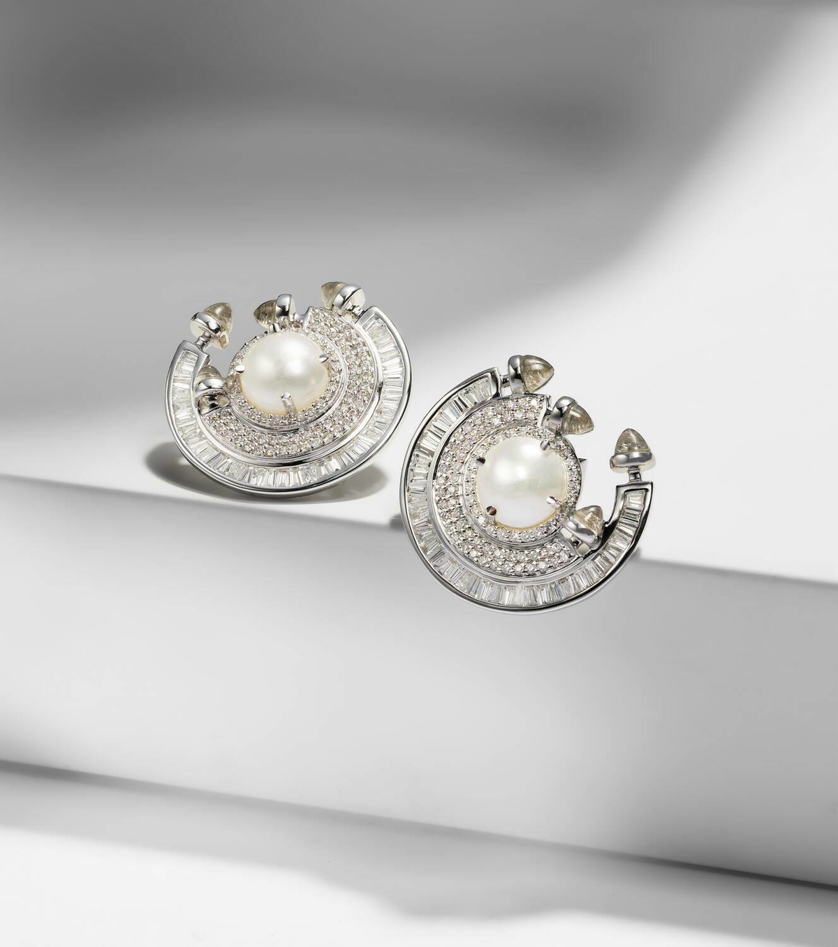 Ananya Chakra 18kt white gold earrings with gemstones