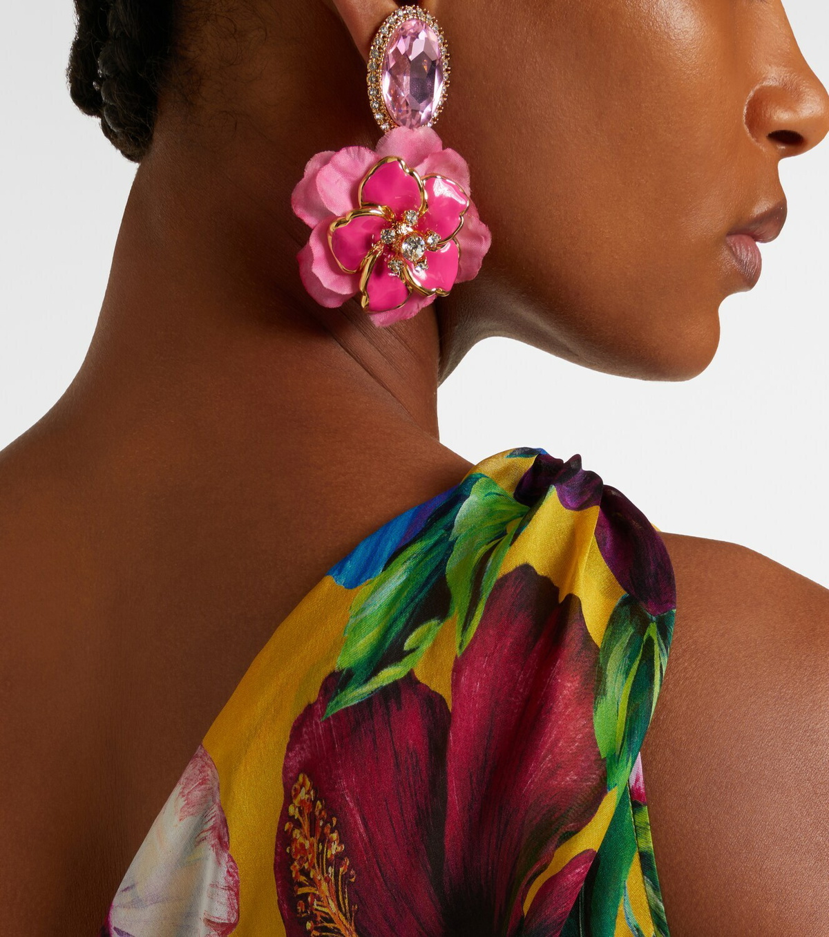 Dolce&Gabbana Embellished floral clip-on earrings