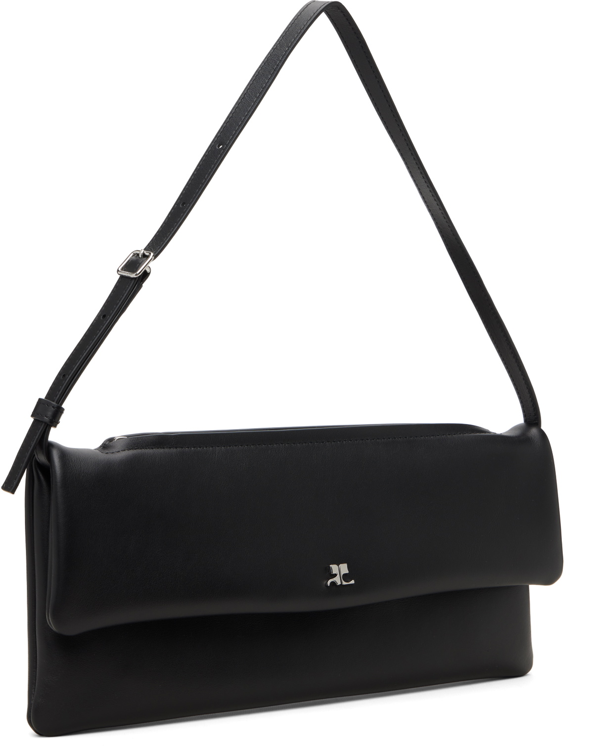 Courrèges Black Cuff Leather Clutch