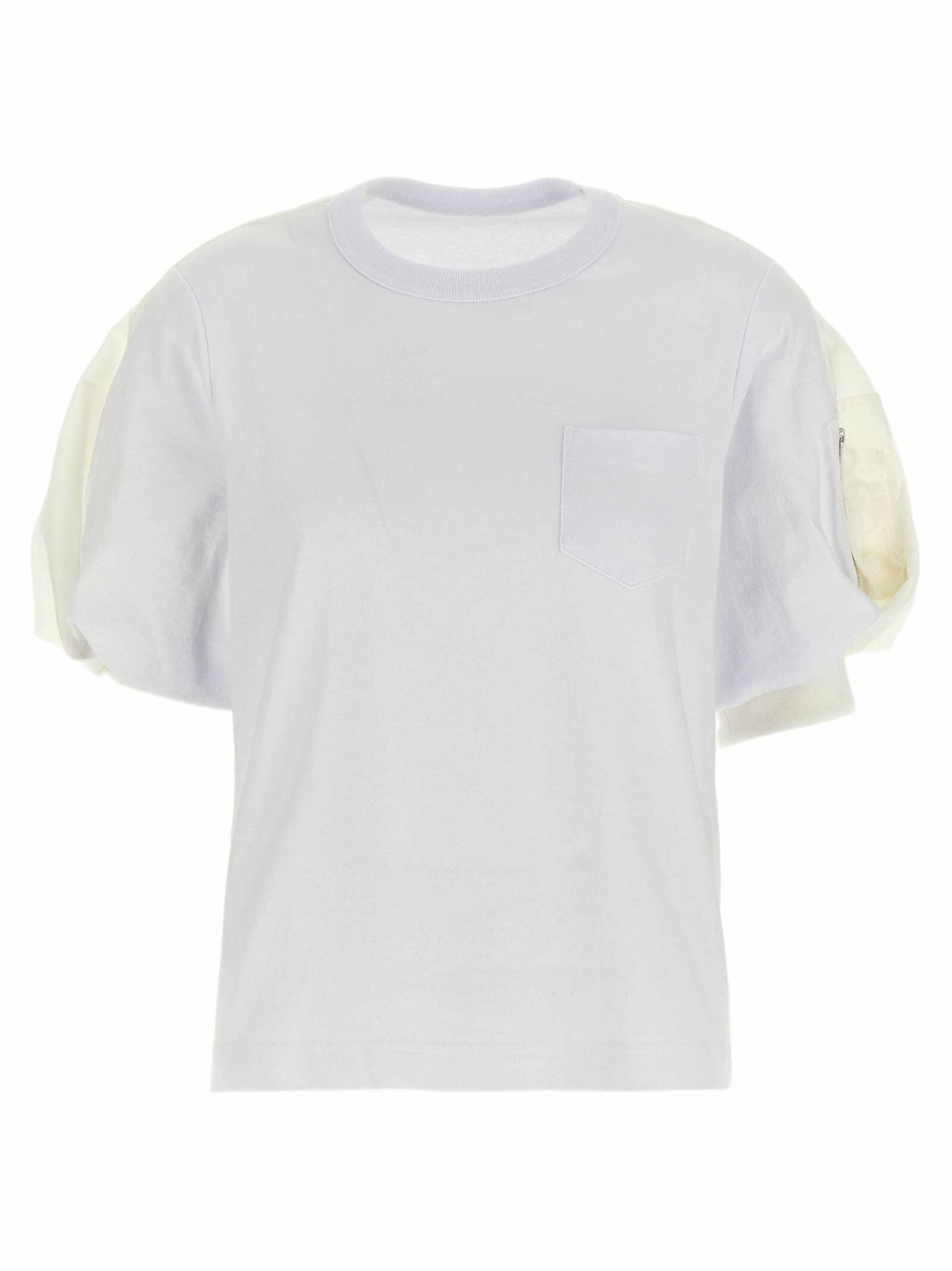 【sacai】Puff Sleeve Hybird Organza Cotton T-shirt sacai】Puff Sleeve Hybird Organza Cotton T-shirt