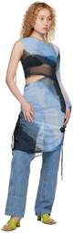 Andersson Bell SSENSE Exclusive Blue Landscapes Midi Dress