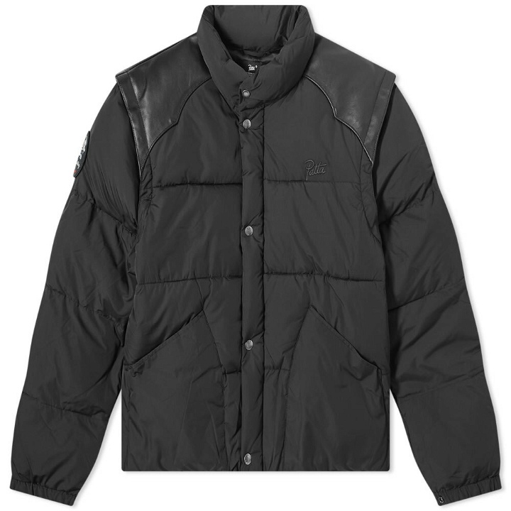 Photo: Patta Men's Zip Off Sleeve Puffer Jacket in Black