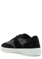 Jude Llow Pierre Panelled Grained Leather Sneakers Black
