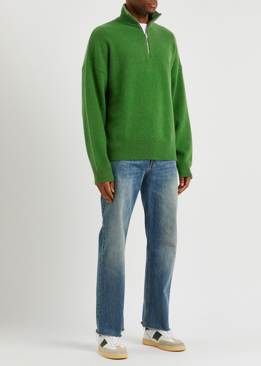 Extreme Cashmere N°235 Hike Half-zip Cashmere-blend Jumper - Green - One Size
