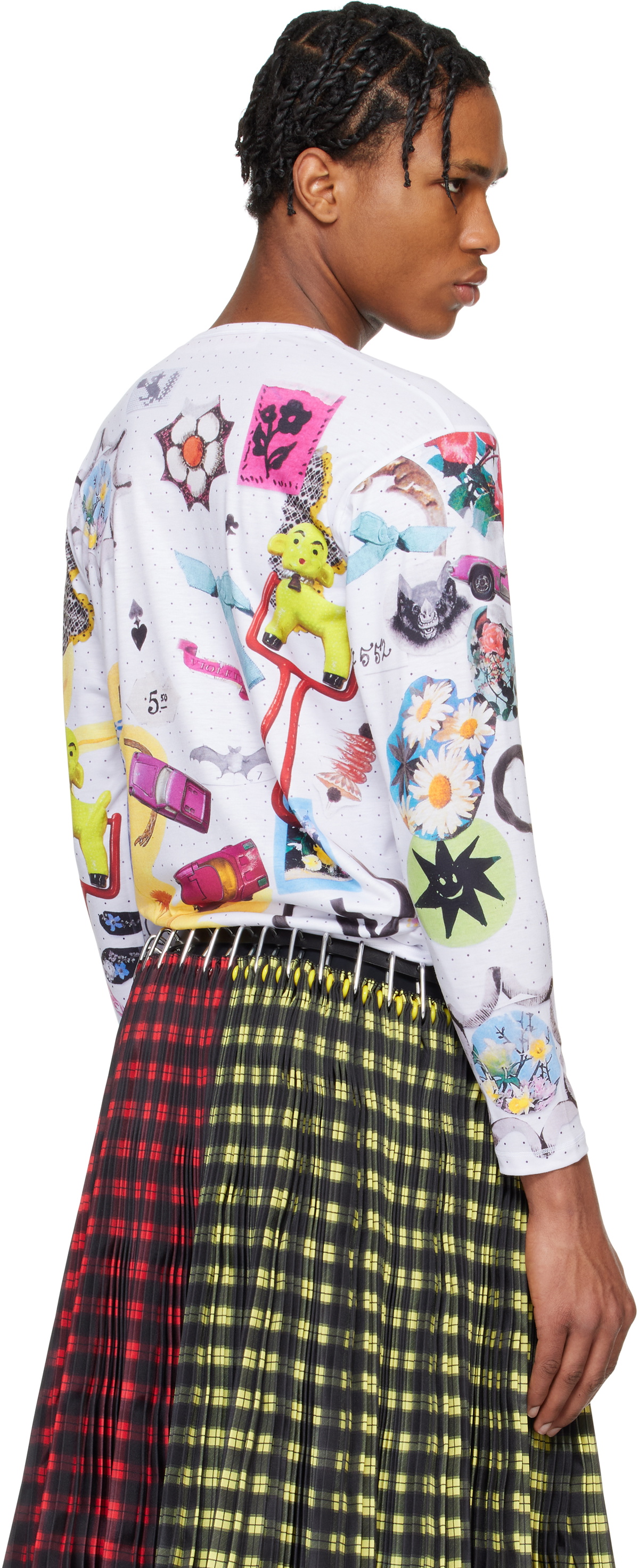 Chopova Lowena White 'What's In My Bag' Fitted Jersey T-shirt