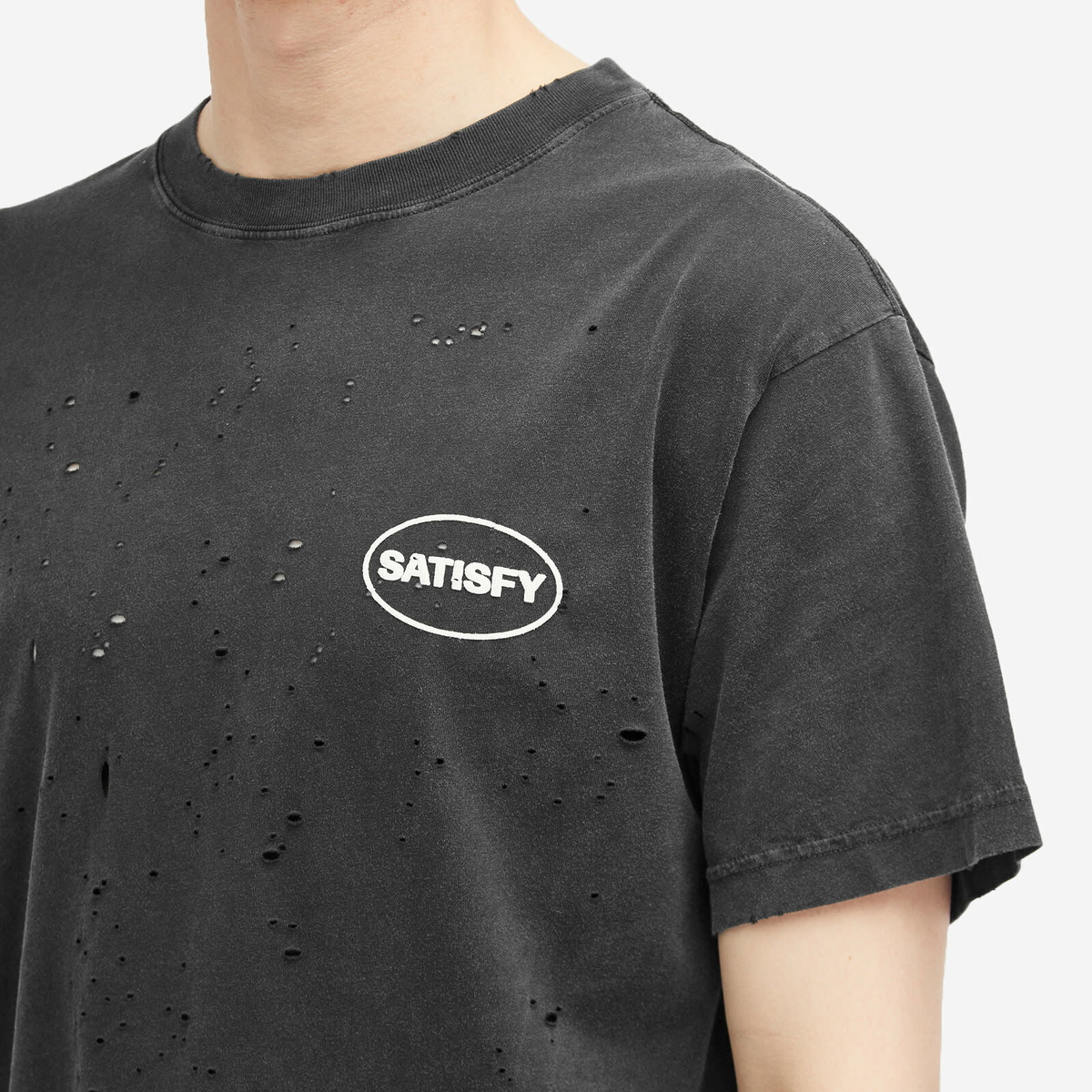 Satisfy Men's MothTech Oval T-Shirt in Aged Black Satisfy