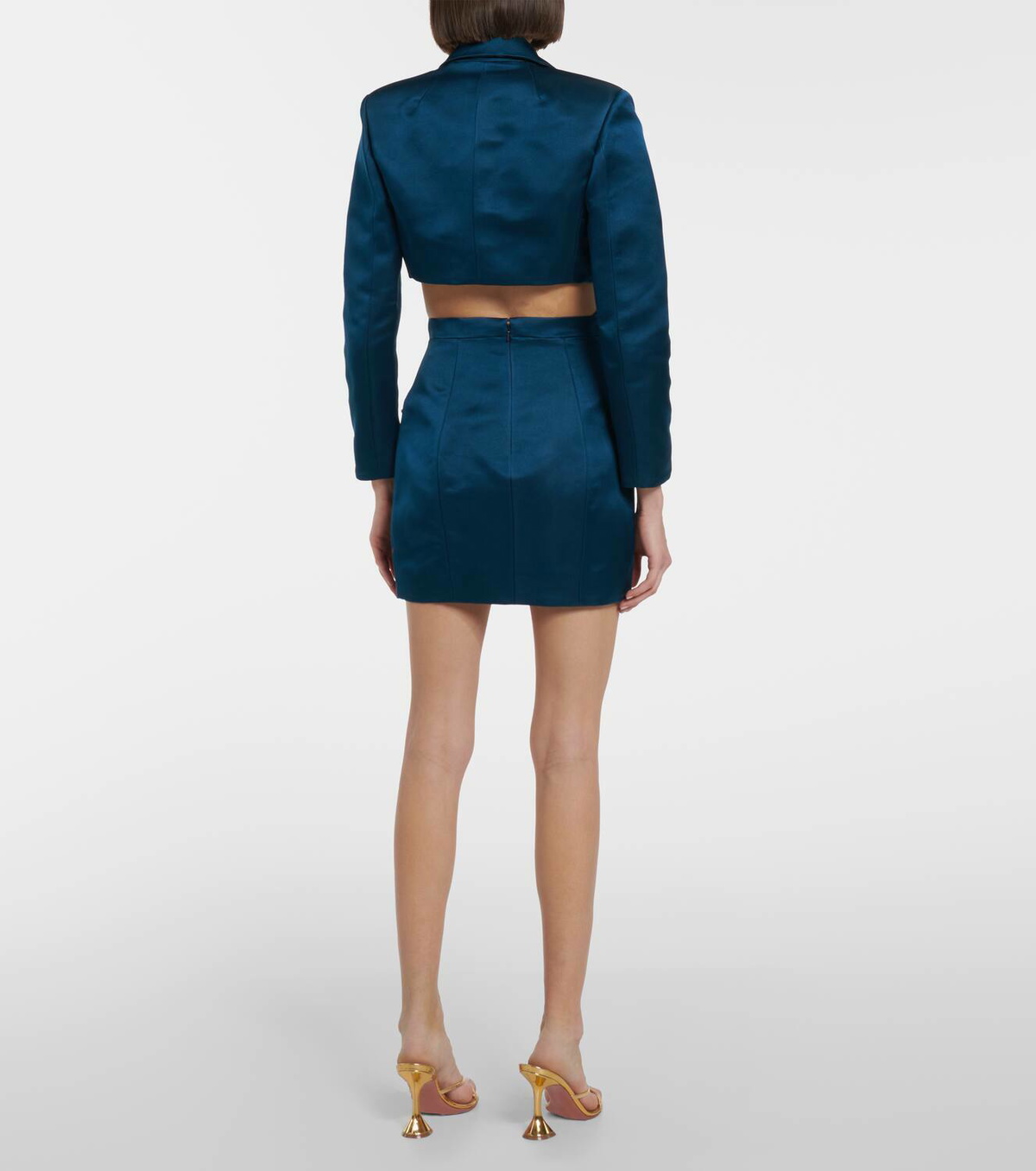 Miss Sohee Silk crop top with Swarovski® crystals