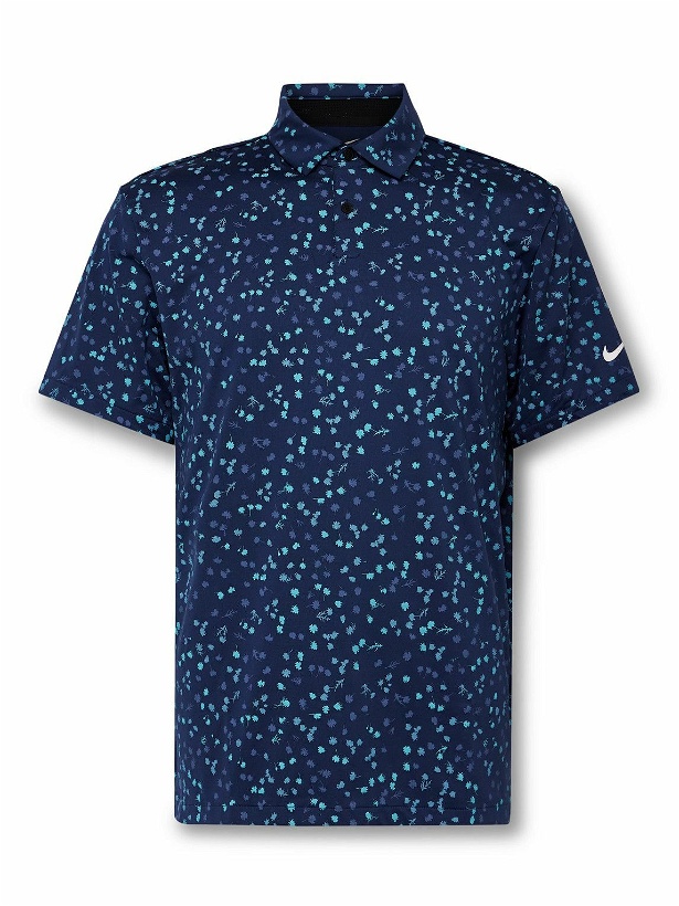 Photo: Nike Golf - Tour Floral-Print Dri-FIT Golf Polo Shirt - Blue