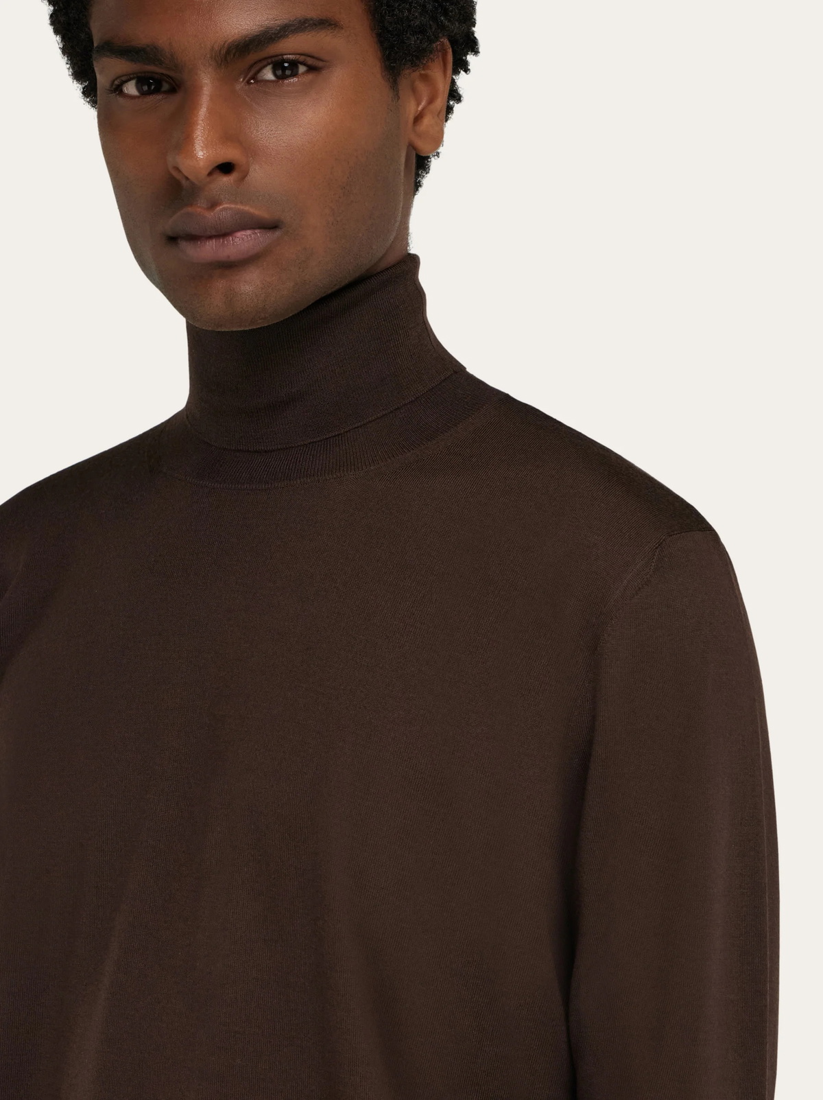 Ferragamo Mens High neck pullover in Brown