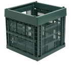 HAY Cube Recycled Colour Crate in Dark Green 