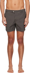 TOM FORD Black Mid Dot Print Nylon Swim Shorts