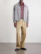 Beams Plus - Jacquard-Knit Cotton Half-Zip Polo Shirt - Red