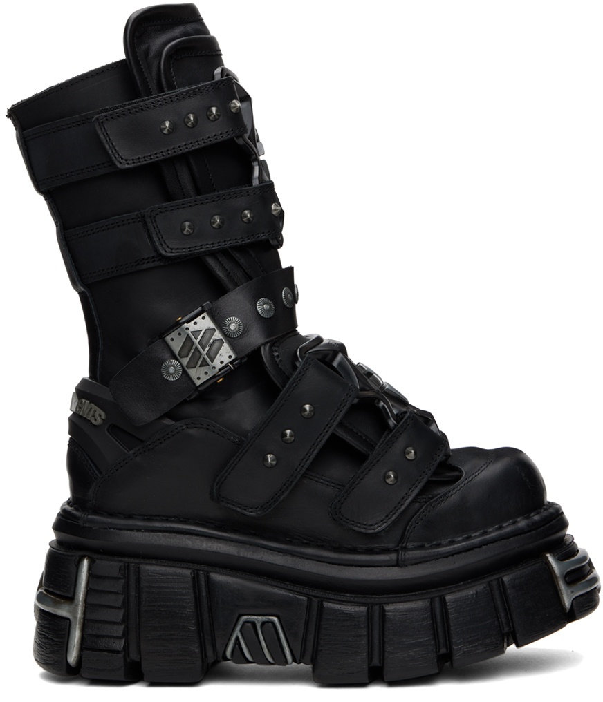 Gamer leather platform ankle boots