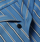 Frescobol Carioca - Camp-Collar Striped Tencel Shirt - Blue