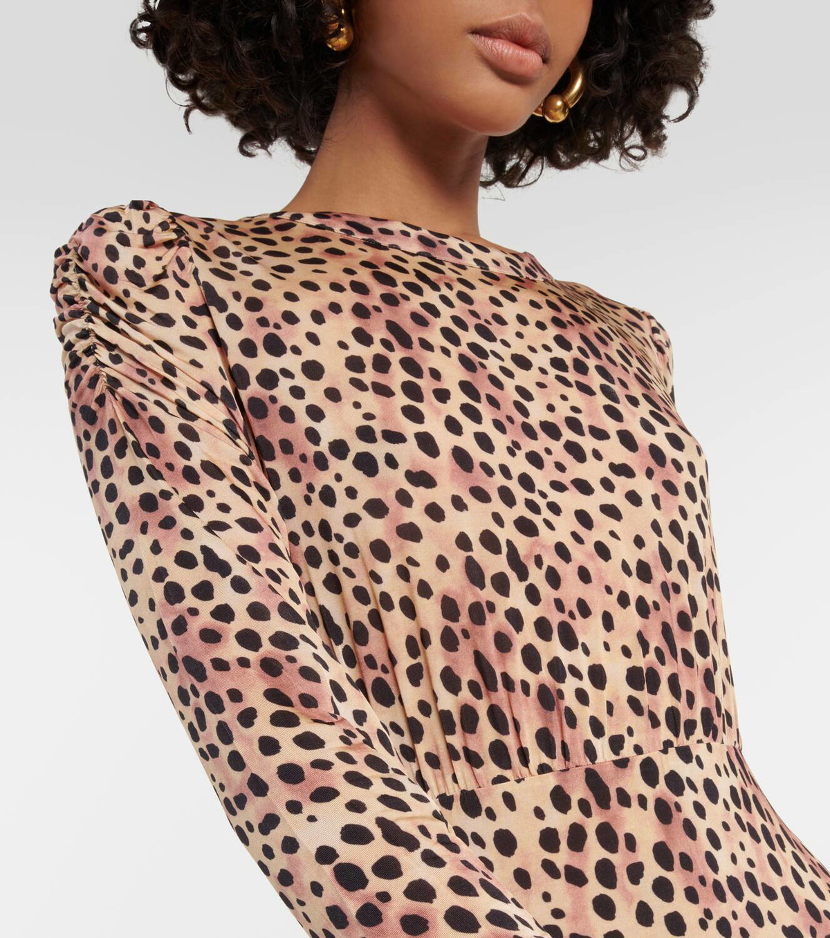 Rixo Cerise leopard-print midi dress