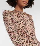 Rixo Cerise leopard-print midi dress