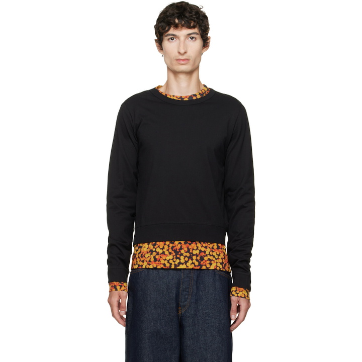 Photo: Dries Van Noten Black & Orange Layered Cotton T-shirt