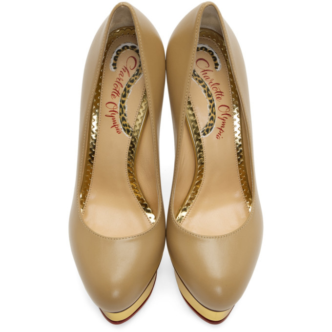 Charlotte Olympia Tan Dolly Platform Heels