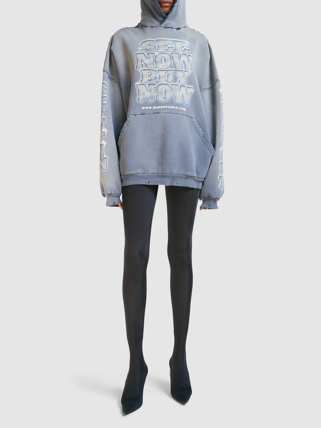 BALENCIAGA Large Fit Cotton Hoodie Balenciaga