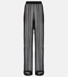 Saint Laurent - High-rise straight silk chiffon pants