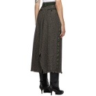 Sacai Black and Beige Wool Glencheck Wrap Skirt