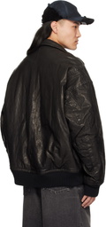 Maison MIHARA YASUHIRO Black Backlash Smooth Big Zip Leather Jacket