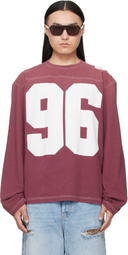 Acne Studios Burgundy Logo Jersey T-shirt