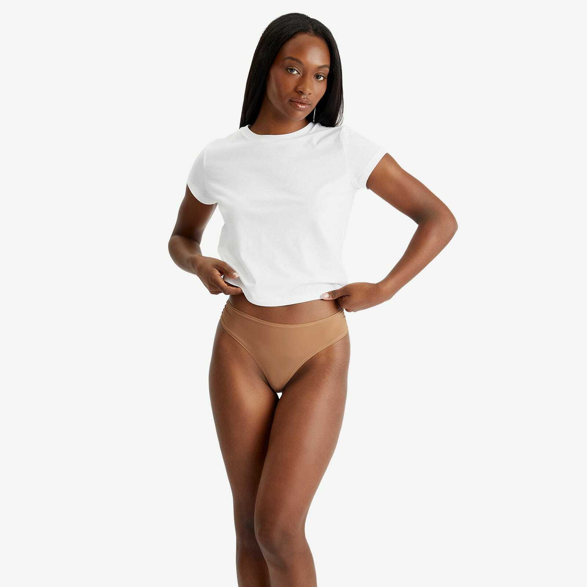 SKIMS Women s Fits Everybody Thong In Sienna SKIMS
