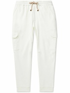 Brunello Cucinelli - Tapered Cotton-Jersey Cargo Sweatpants - White