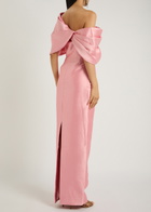 Solace London Davina One-shoulder Faille Gown Light Pink