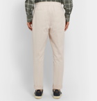 Brunello Cucinelli - Tapered Pleated Cotton-Blend Twill Drawstring Trousers - Unknown