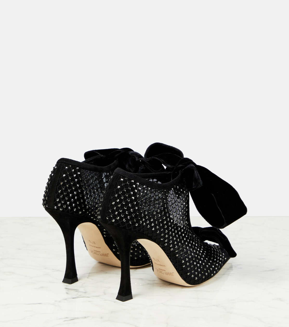 【新品未使用】Jimmy Choo / ベロア/ BLACK Jimmy Choo - Billie Black Suede Block Heel Pump, 65mm