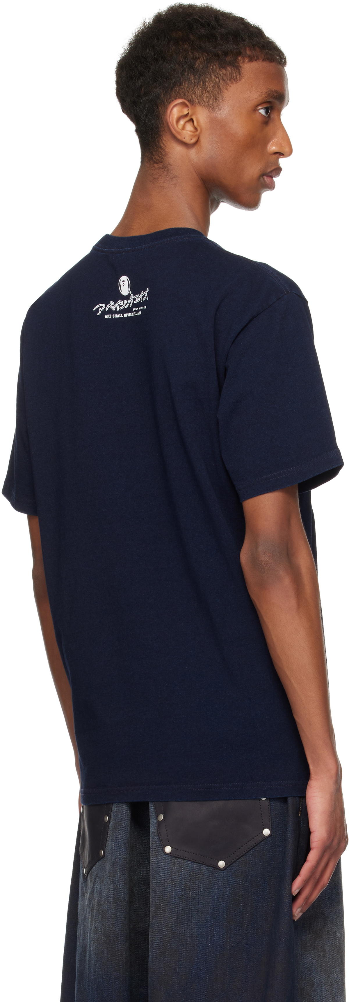 BAPE Navy Ape Head T-shirt A Bathing Ape