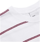 Adsum - Logo-Embroidered Striped Cotton-Jersey T-Shirt - White