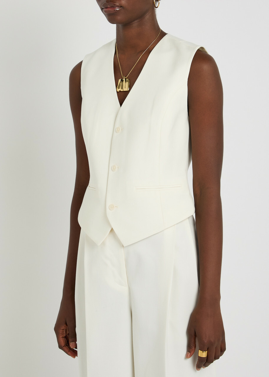 Anine Bing Mario Woven Vest Ecru