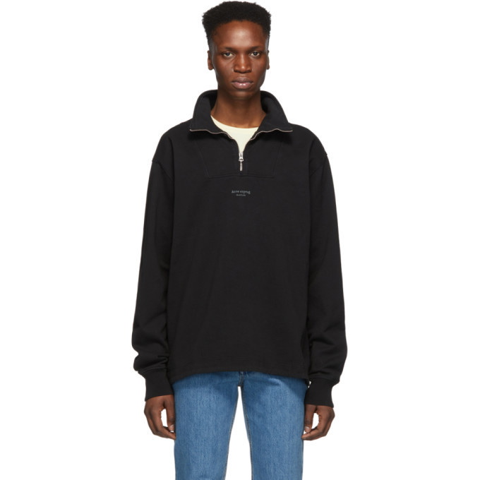 Photo: Acne Studios Black Faraz Zip-Up Sweater