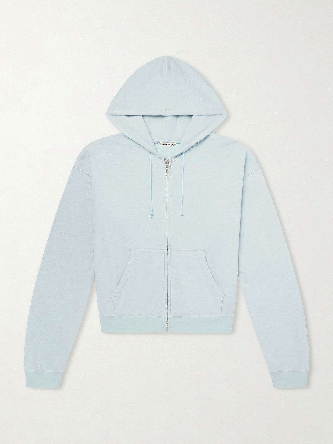 Auralee - Cotton, Wool and Silk-Blend Zip-Up Hoodie - Blue