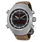 Omega Spacemaster Z-33 Black Analog-Digital Dial Brown Leather Chronograph Mens Watch 32592437901002