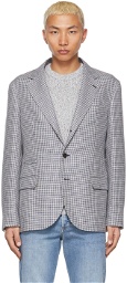 Brunello Cucinelli Off-White & Indigo Denim Suit Jacket