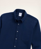 Brooks Brothers Men's Regent Regular-Fit Sport Shirt, Seersucker | Navy