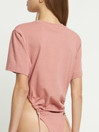 Y/PROJECT - Ruched Classic Cotton T-shirt Bodysuit