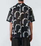 Commas Printed cotton voile bowling shirt